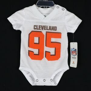 Myles Garrett Cleveland Browns Jersey Infant Size 0-3 Months White Romper